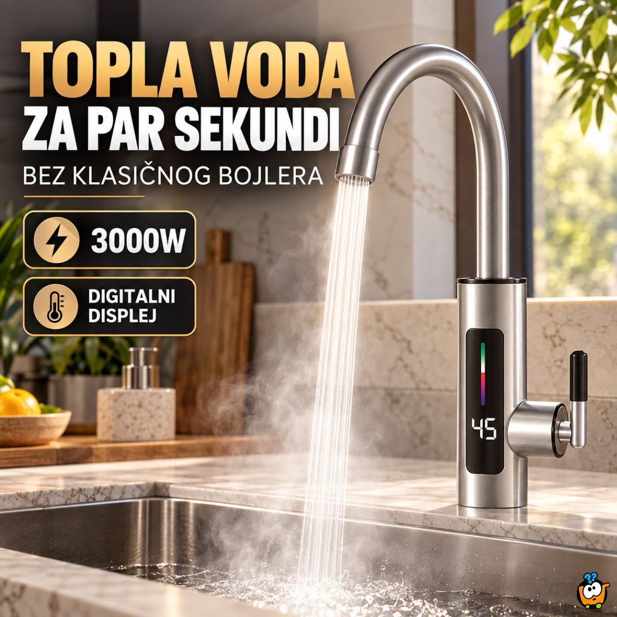 RY-019 INOX slavina sa protočnim bojlerom 3000W i digitalnim prikazom temperature