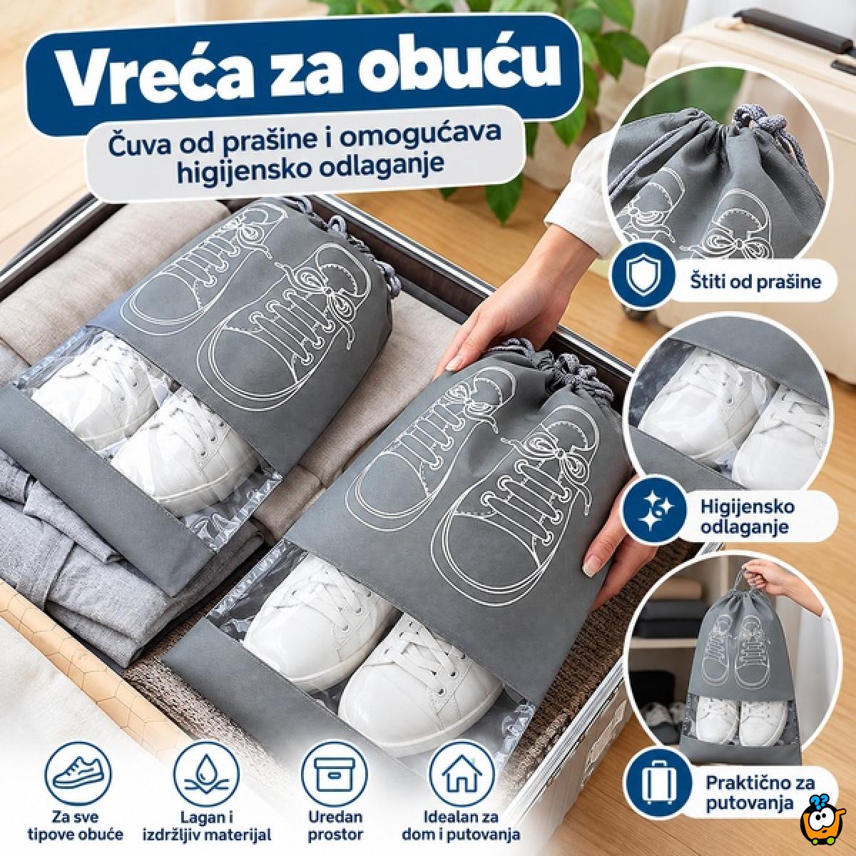 Vreća za obuću sa providnim prozorom – uredan ormar i čist kofer