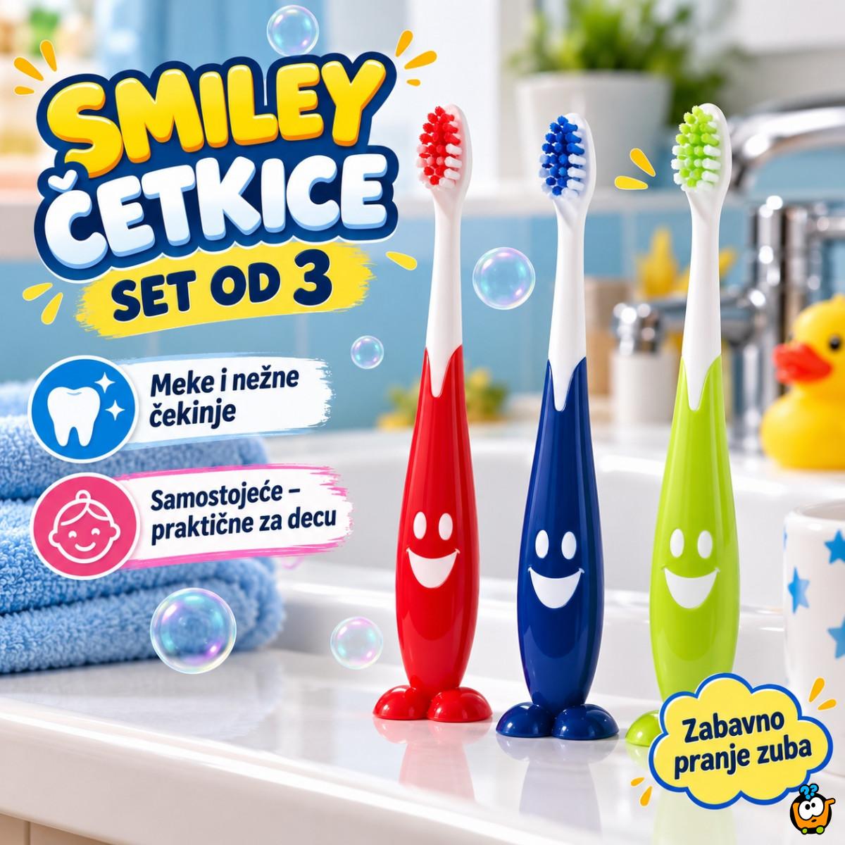 Smiley set od 3 samostojeće četkice za decu
