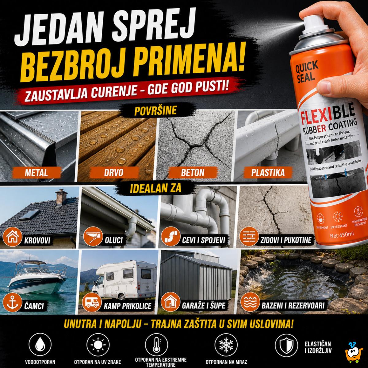 Quick seal tečna guma u spreju - Vodootporna zaštita bez majstora