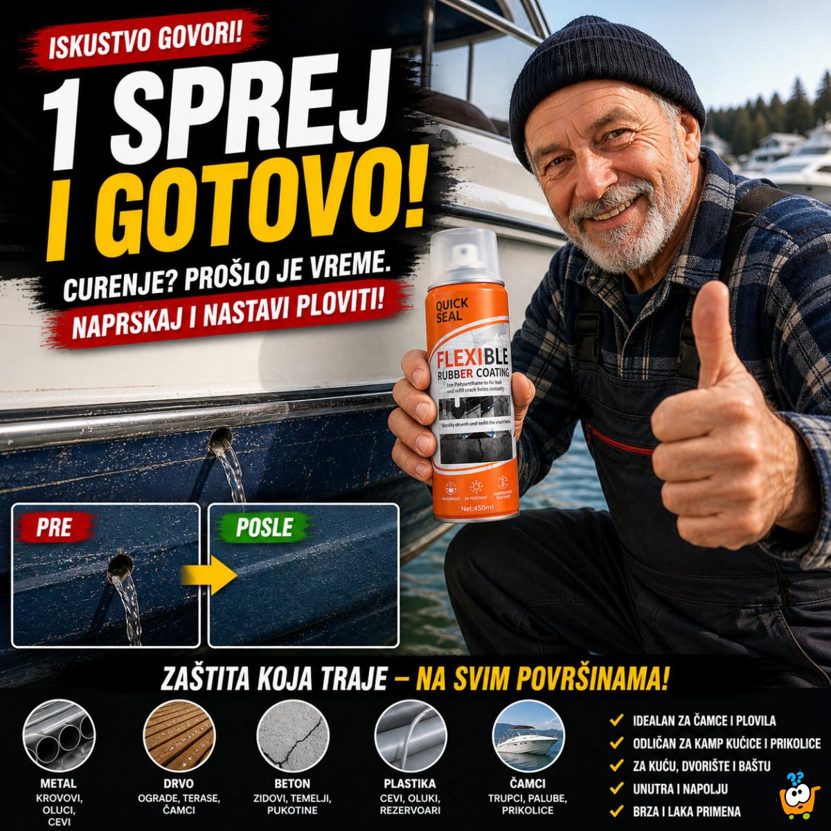 Quick seal tečna guma u spreju - Vodootporna zaštita bez majstora