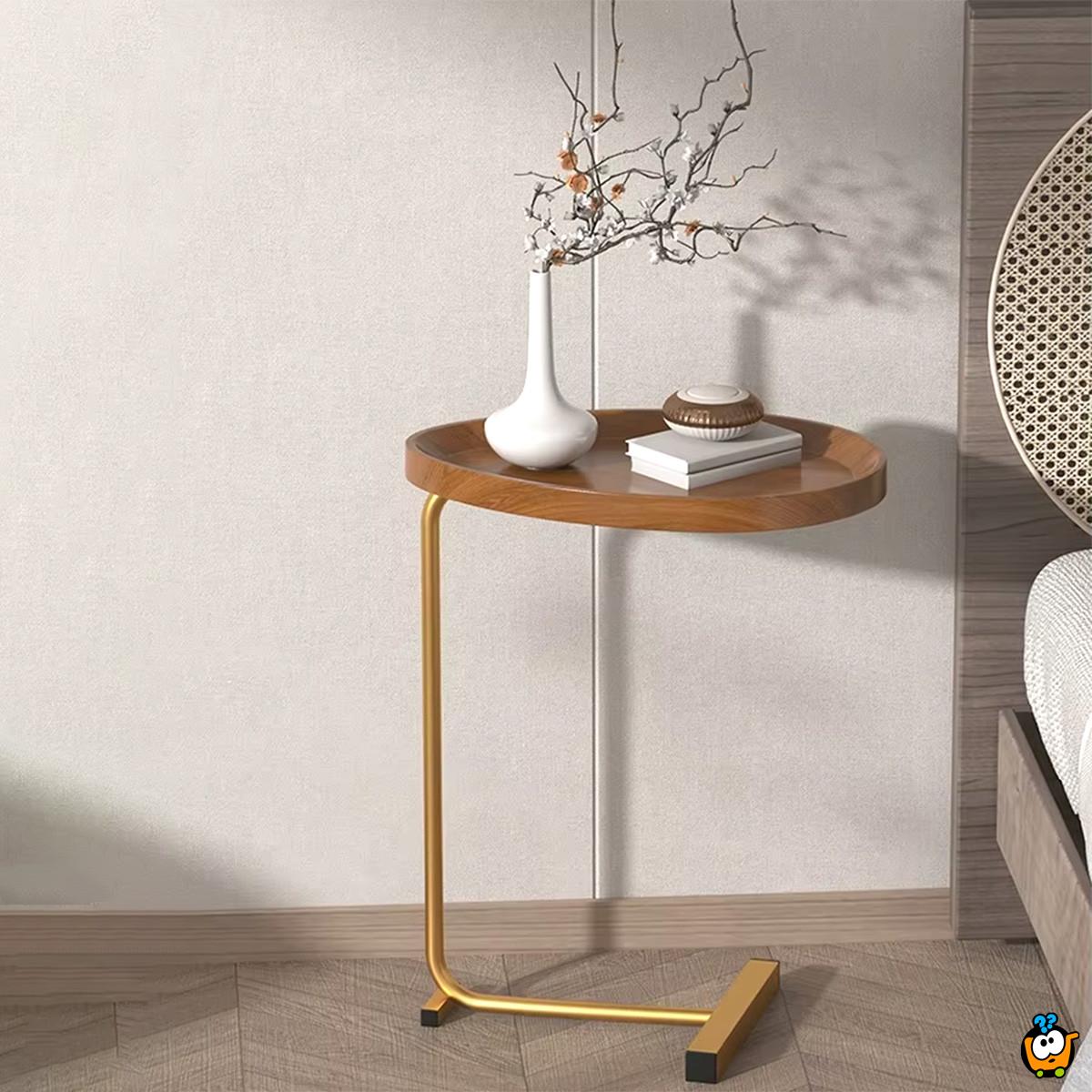 Gold Side C table - elegantni pomoćni stočić
