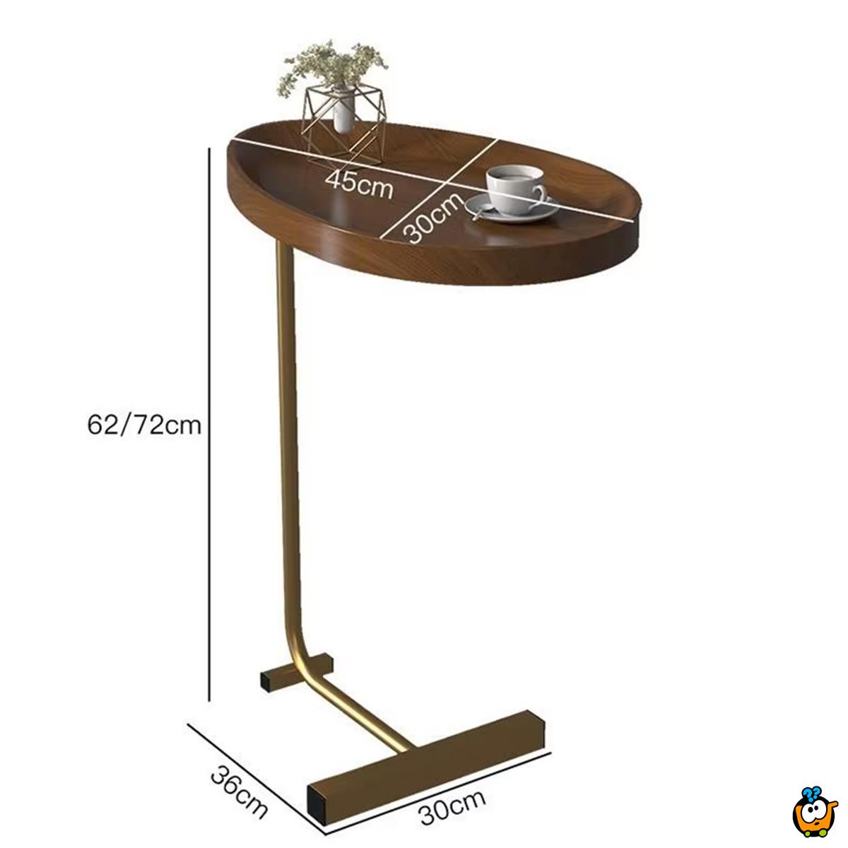 Gold Side C table - elegantni pomoćni stočić