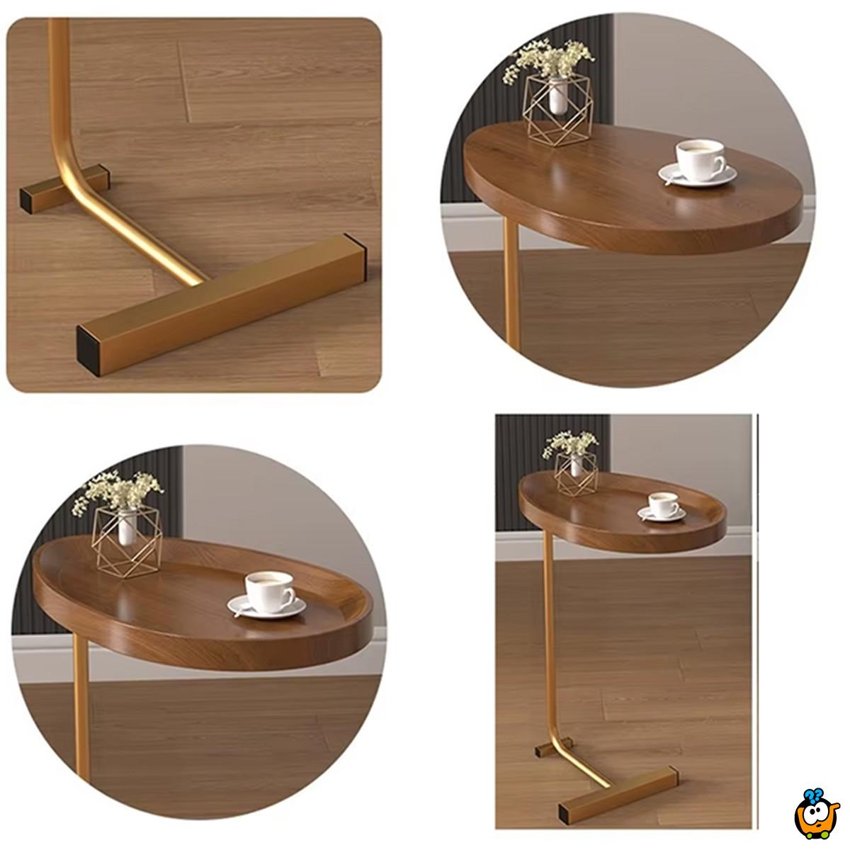 Gold Side C table - elegantni pomoćni stočić