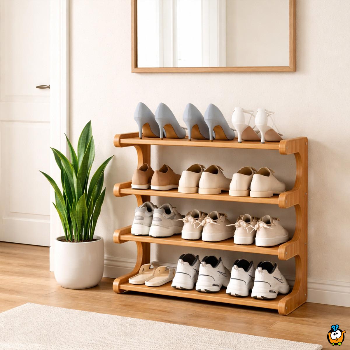 BAMBOO LINE - Vertikalni stalak-cipelarnik na 4 nivoa