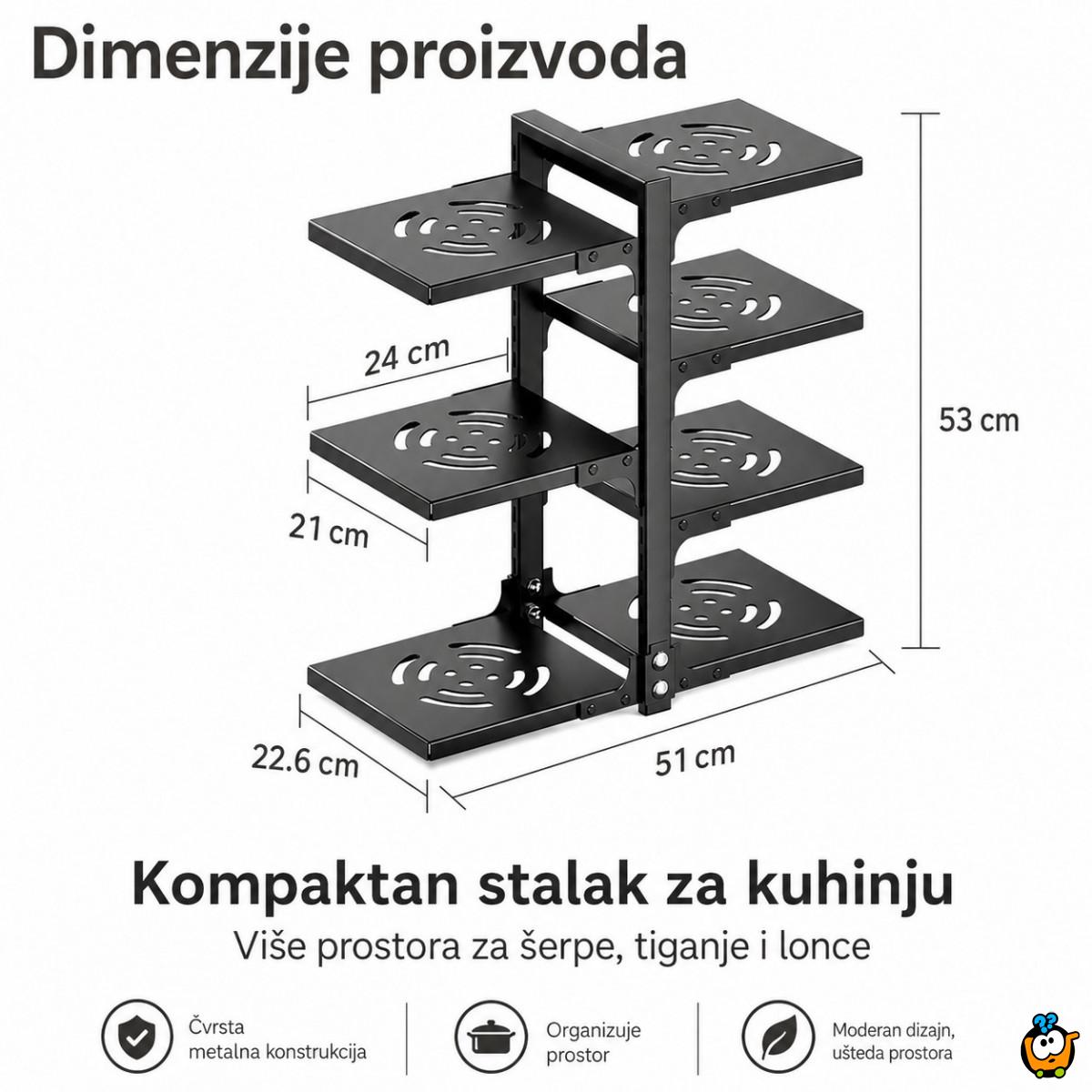 VERTIKO Pot Stand - podesivi stalak za tiganje i šerpe