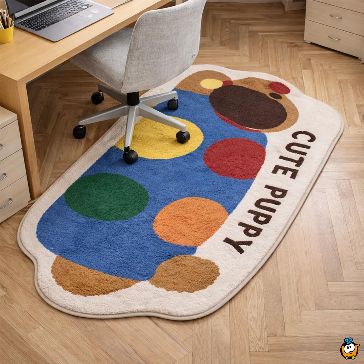 Blue Puppy rug - Slatki tepih u obliku šarene kuce