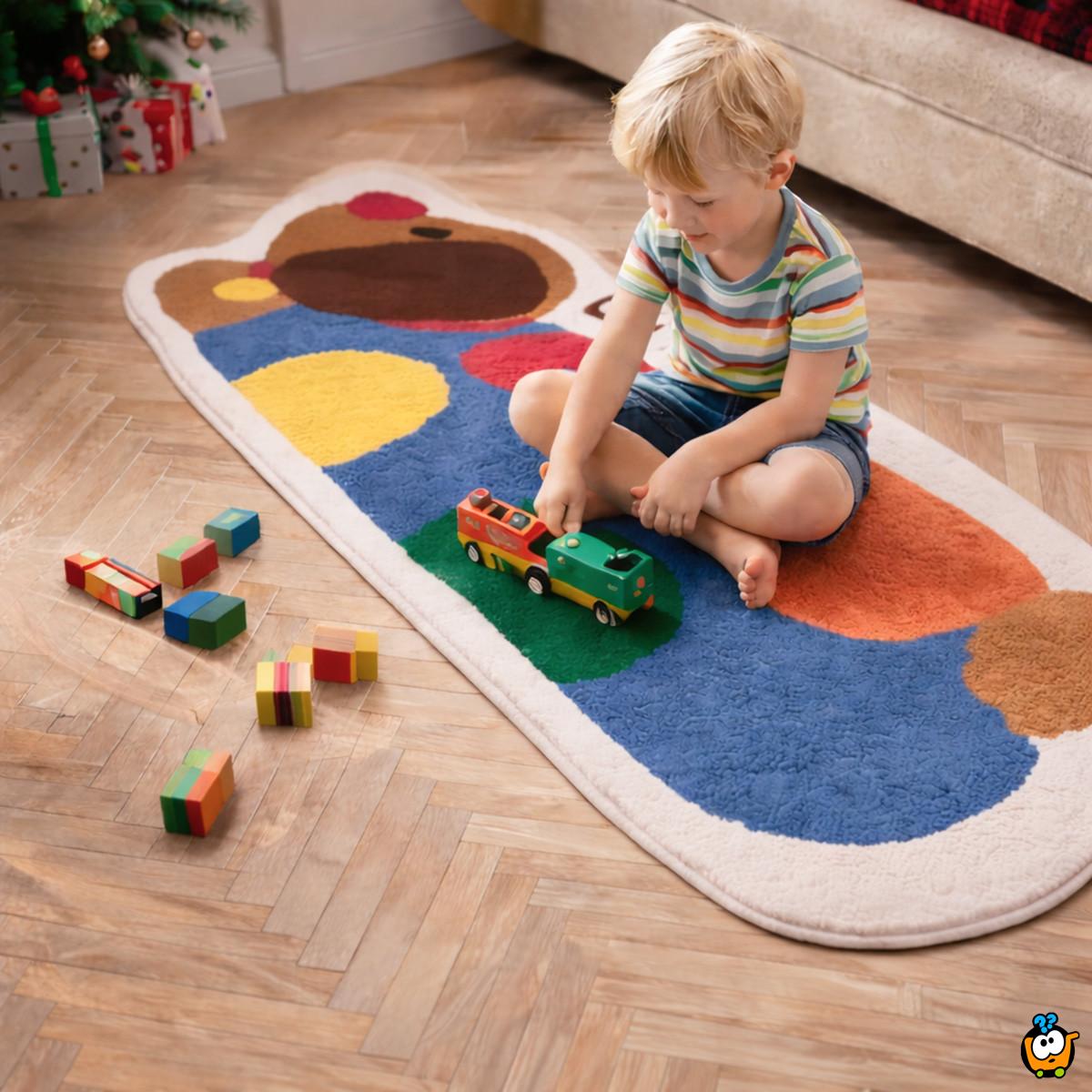 Blue Puppy rug - Slatki tepih u obliku šarene kuce