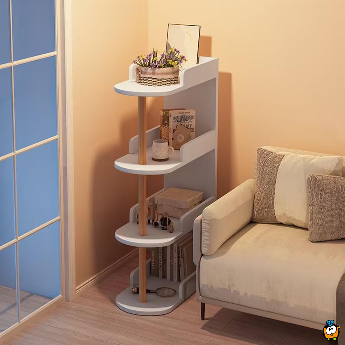 Moderna drvena polica na 4 nivoa