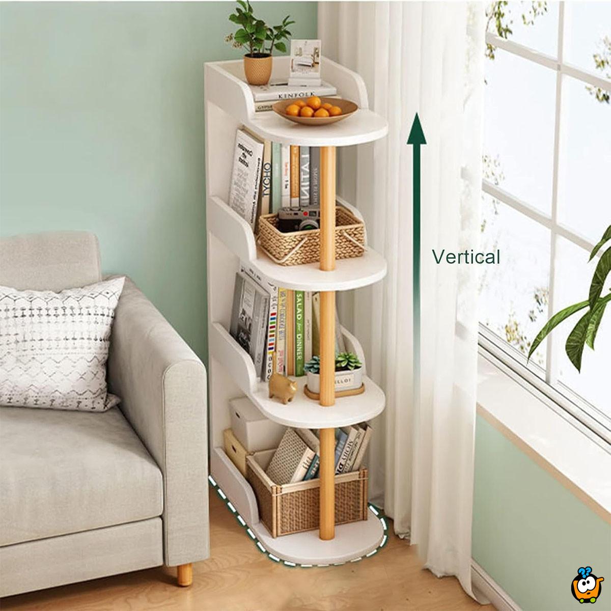 Moderna drvena polica na 4 nivoa