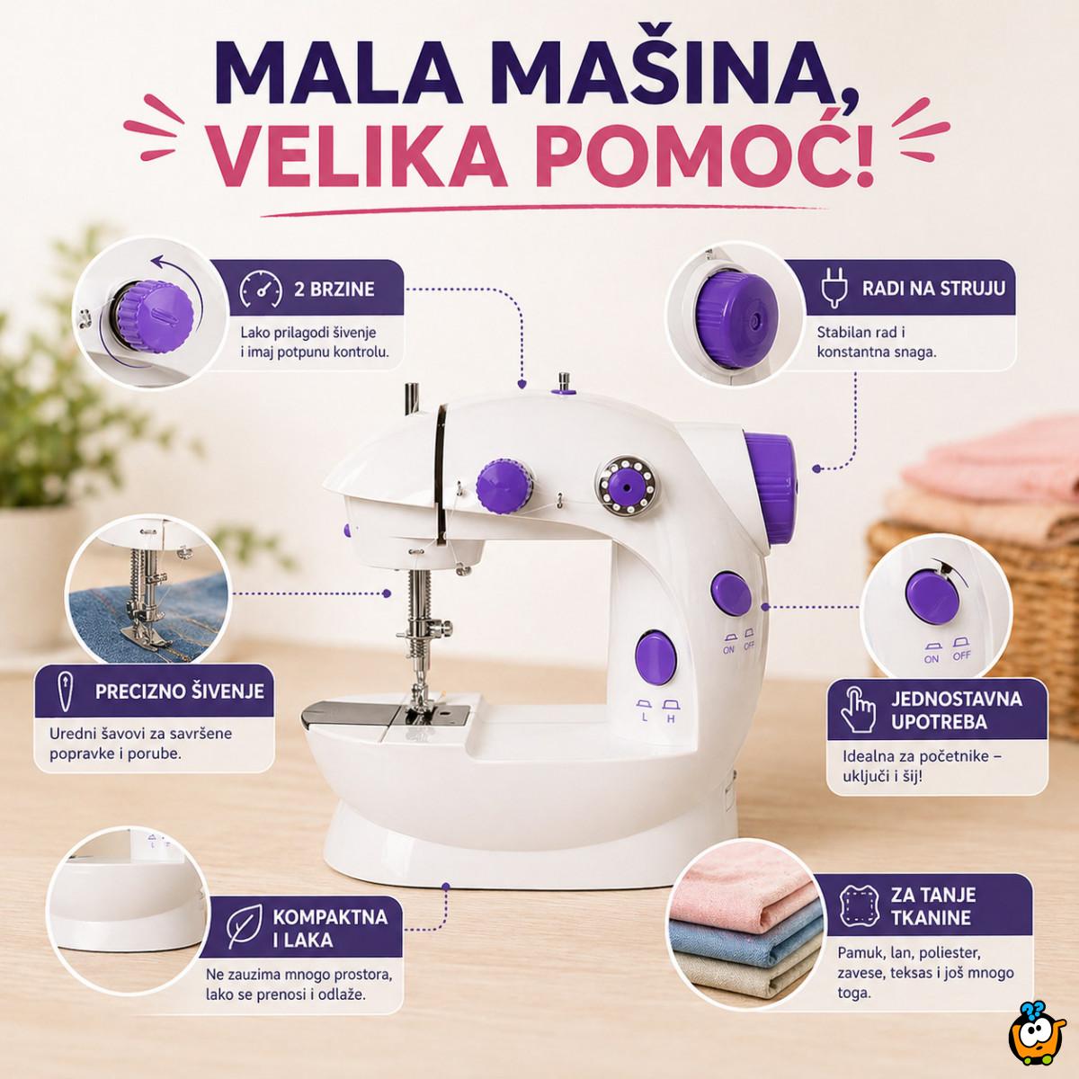 Mini šivaća mašina za brze popravke odeće – 2 brzine