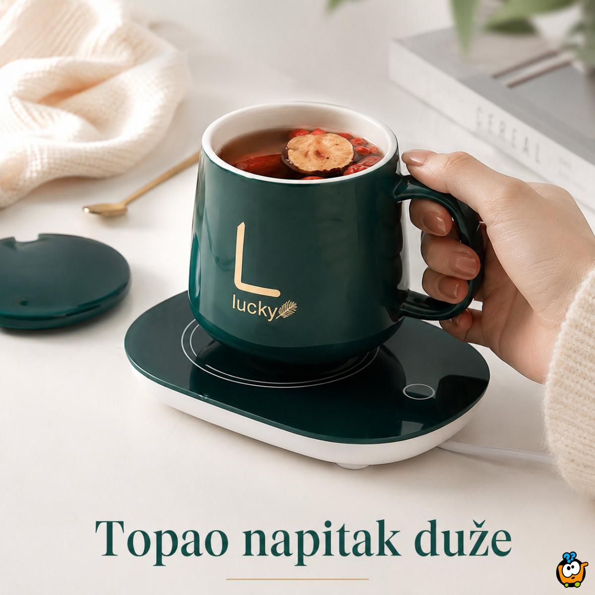 Smart Coffee Set - Električni grejač za kafu sa šoljom – smart podloga za toplu kafu i čaj
