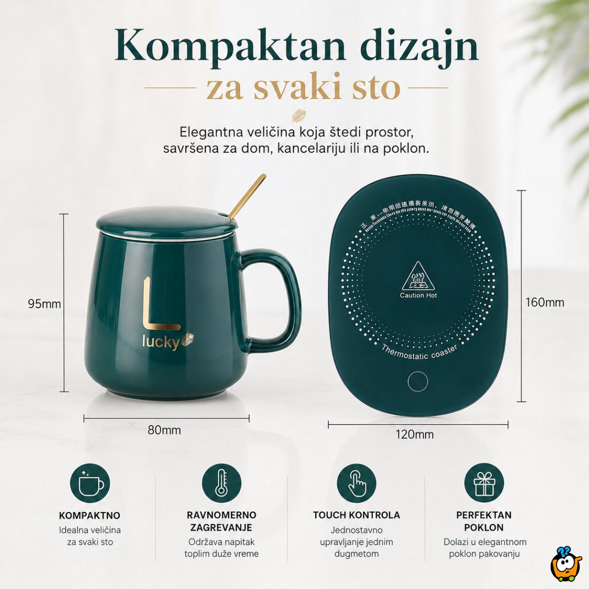 Smart Coffee Set - Električni grejač za kafu sa šoljom – smart podloga za toplu kafu i čaj