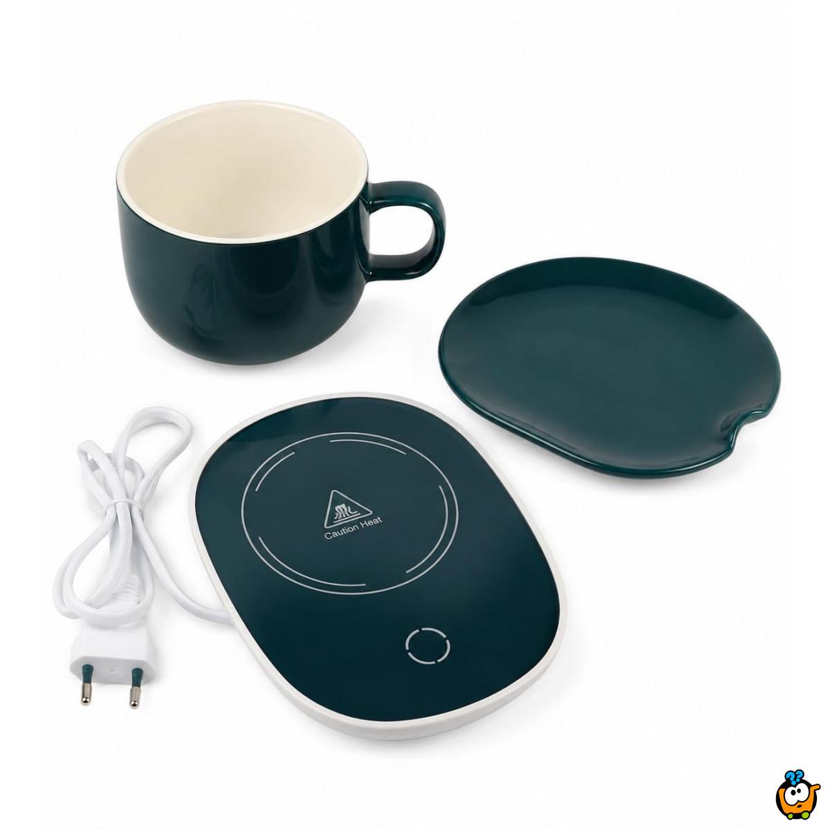 Smart Coffee Set - Električni grejač za kafu sa šoljom – smart podloga za toplu kafu i čaj