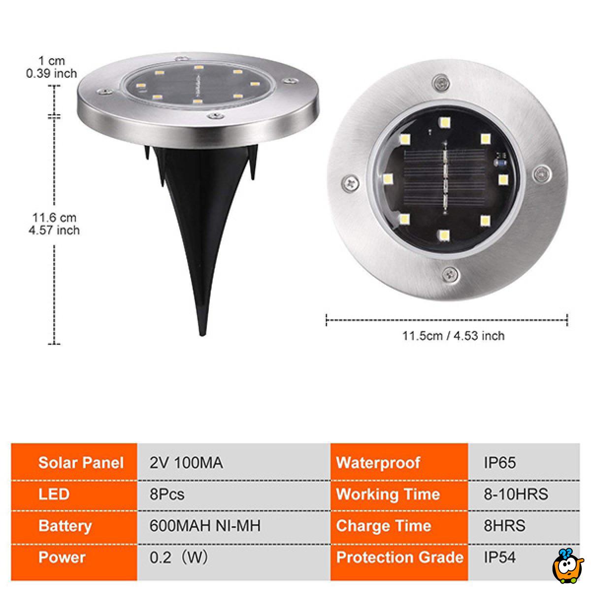 Disk Lights - Baštenske solarne disk ubodne lampe 4 kom