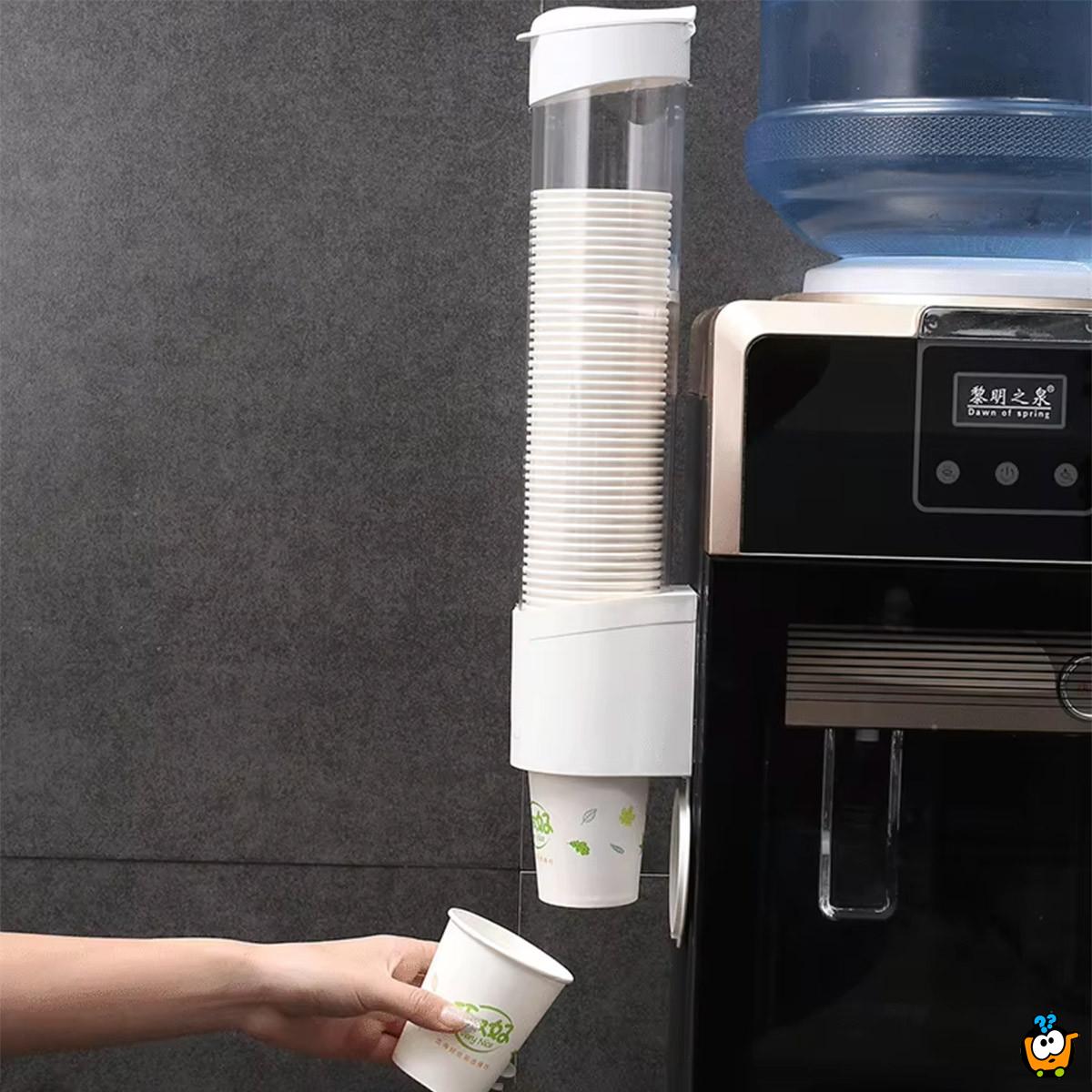 Praktični providni dispenzer za jednokratne čaše 