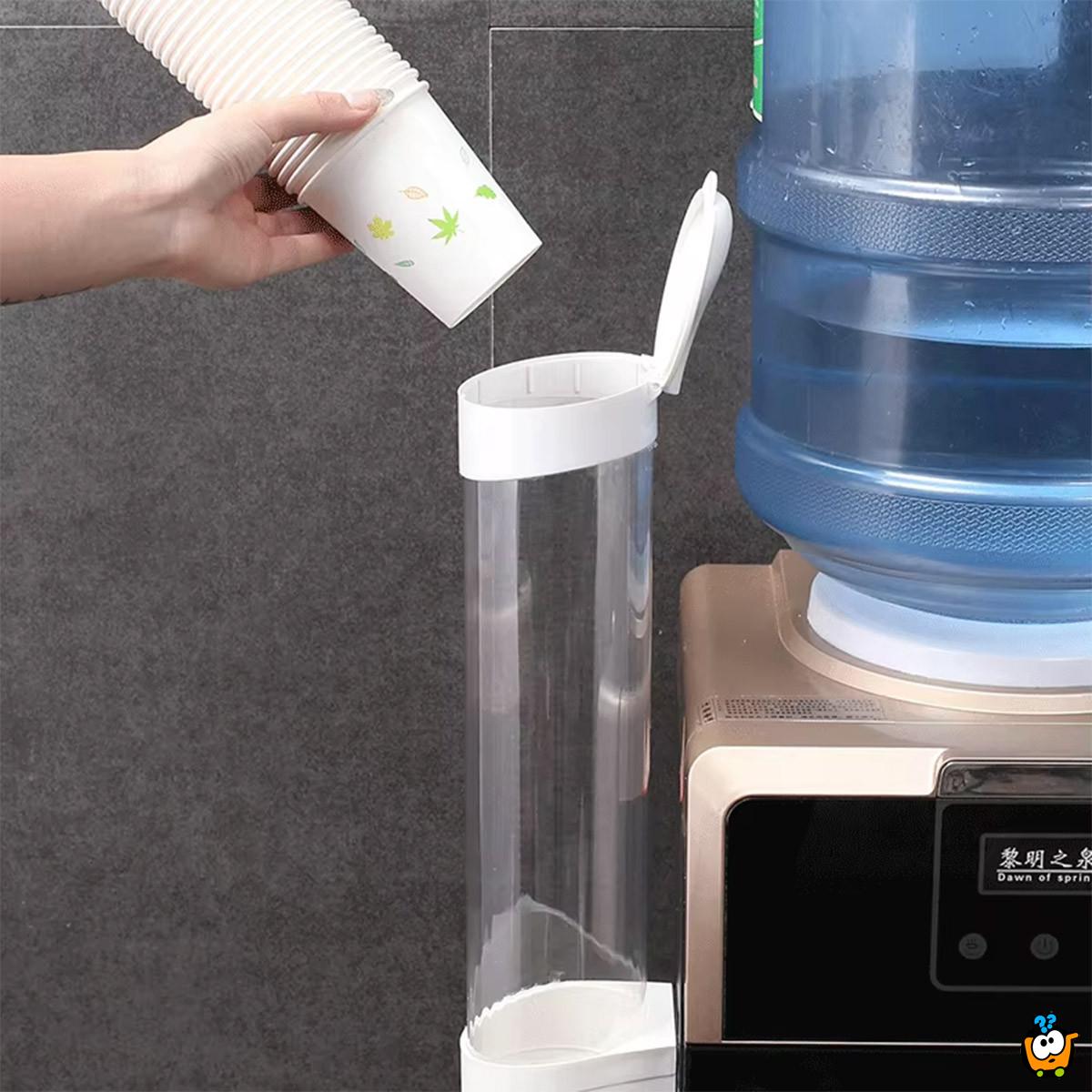 Praktični providni dispenzer za jednokratne čaše 