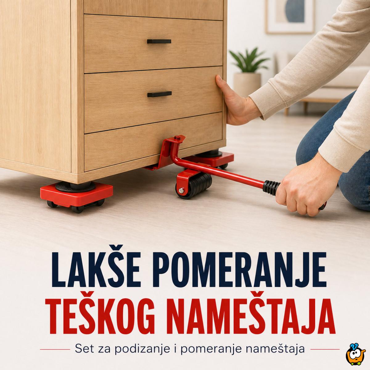 Set sa točkićima za lakše pomeranje nameštaja – PODIGNI, POSTAVI, POMERI