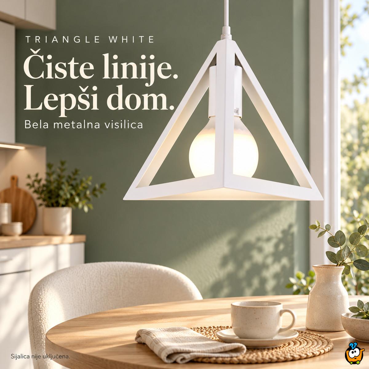 Triangle White - moderna metalna visilica trouglastog izgleda