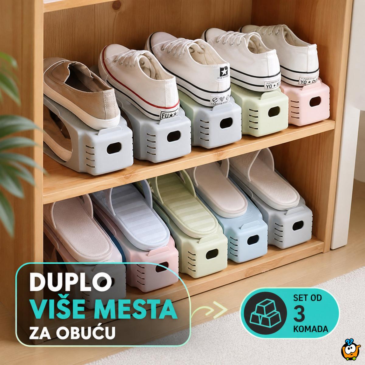 Set od 3 organizatora za obuću – Duplo više mesta u ormariću