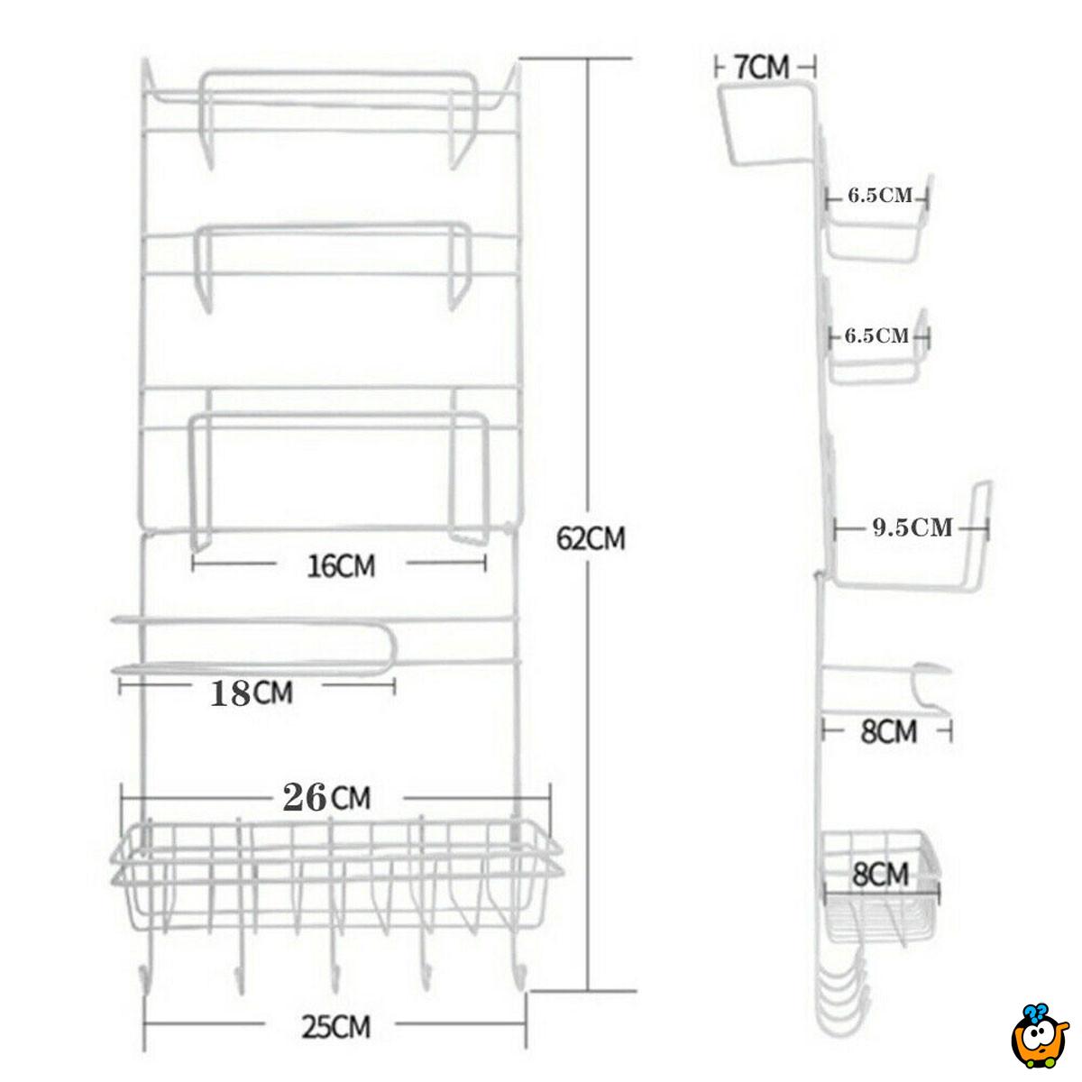 Fridge Side Shelf - 6u1 vakum držac sa kukicama koji se montira na frižider