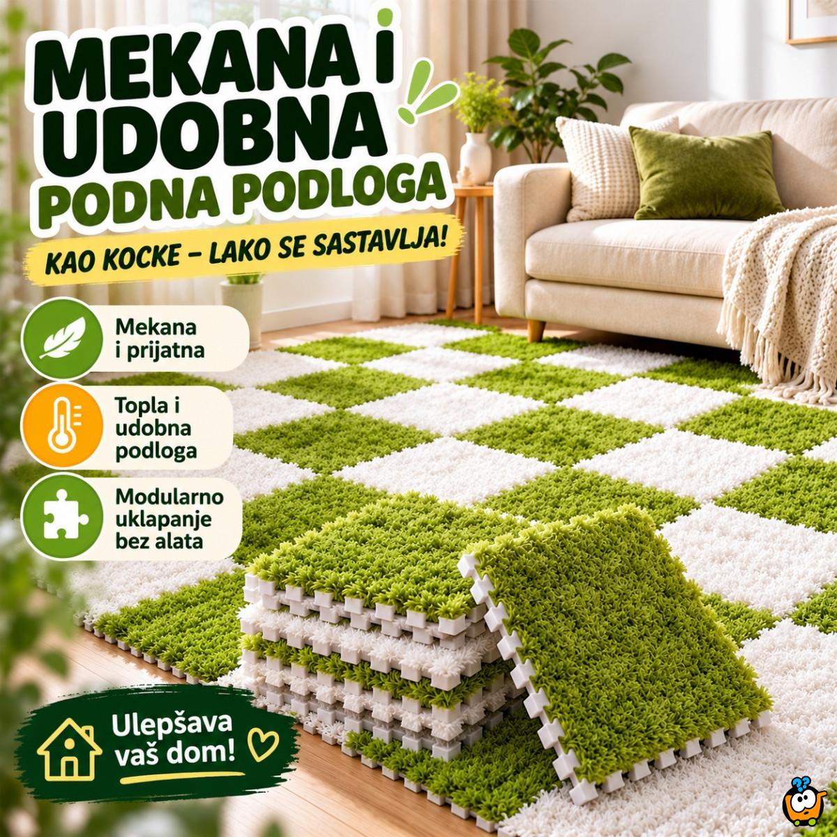 Mekana i udobna podna podloga u obliku kocke u zelenoj boji
