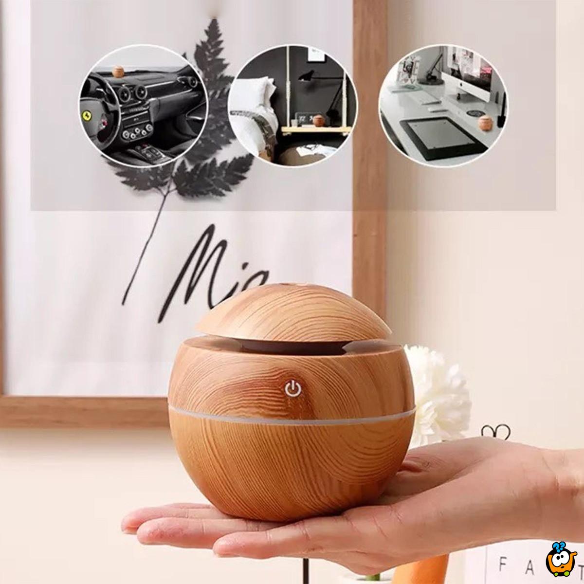 Wood Aura Mist difuzer - osveživač vazduha sa LED svetlom