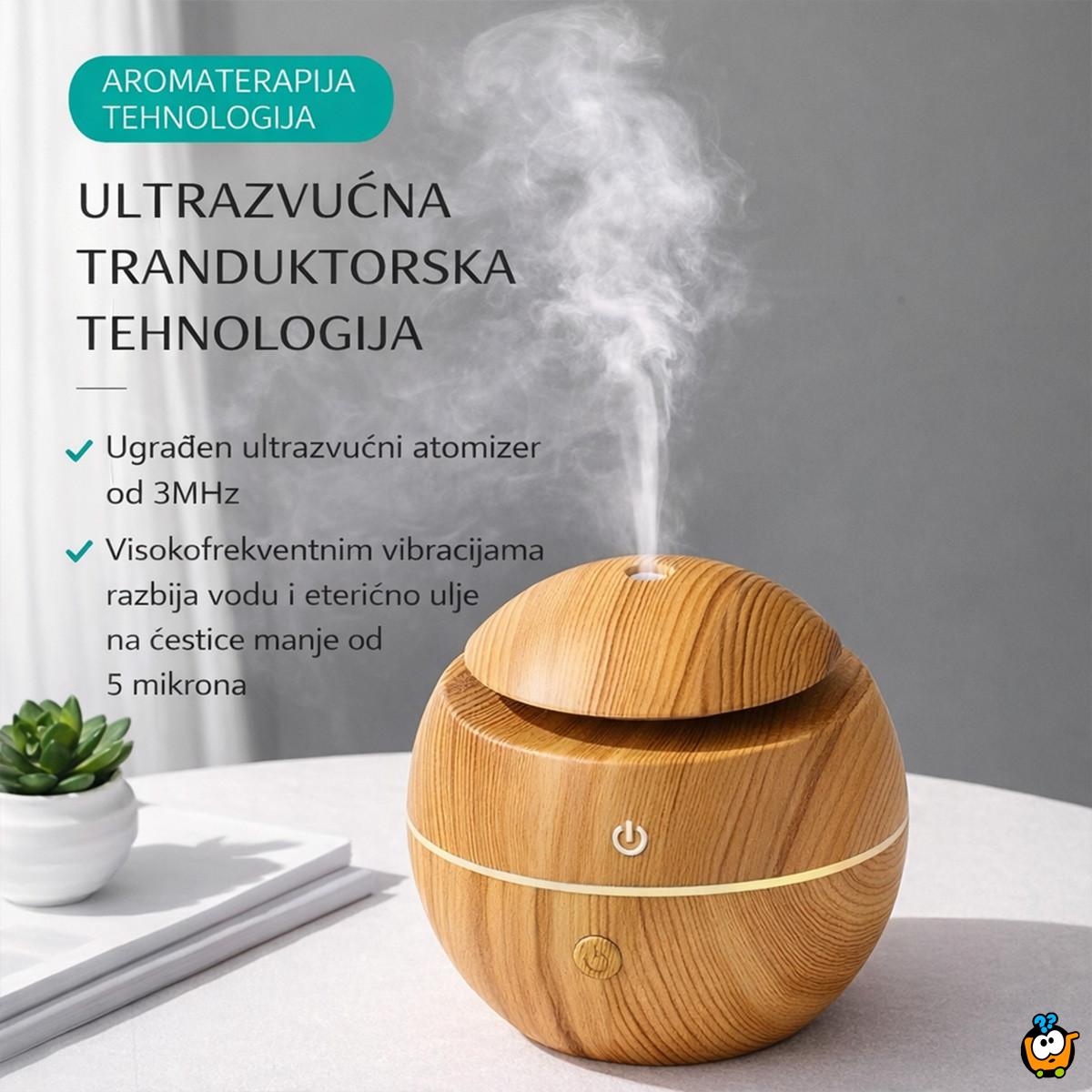 Wood Aura Mist difuzer - osveživač vazduha sa LED svetlom