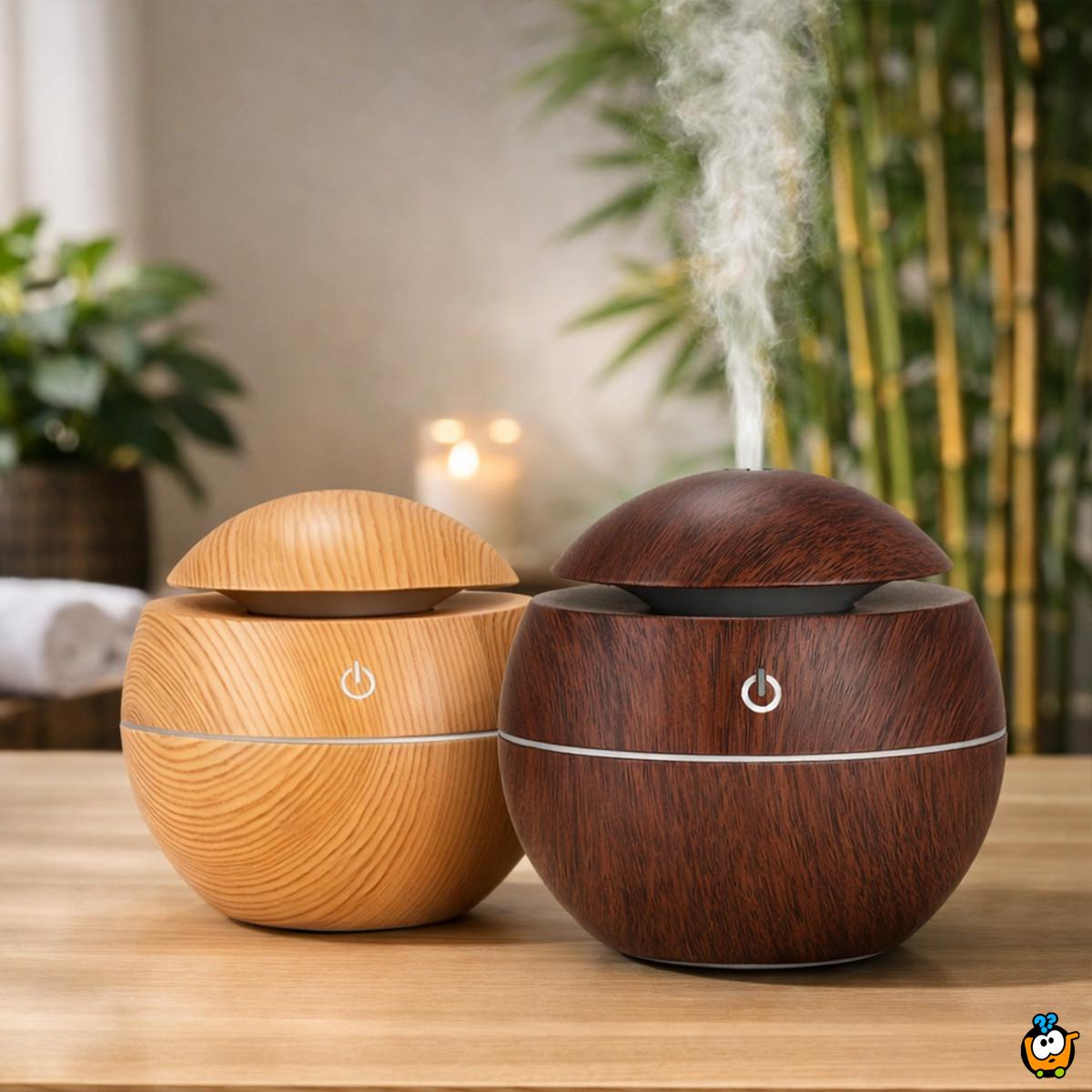 Wood Aura Mist difuzer - osveživač vazduha sa LED svetlom