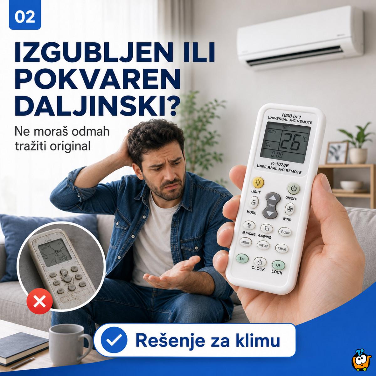 Univerzalni daljinski upravljač za klima uređaje – zamena za izgubljen ili pokvaren daljinski