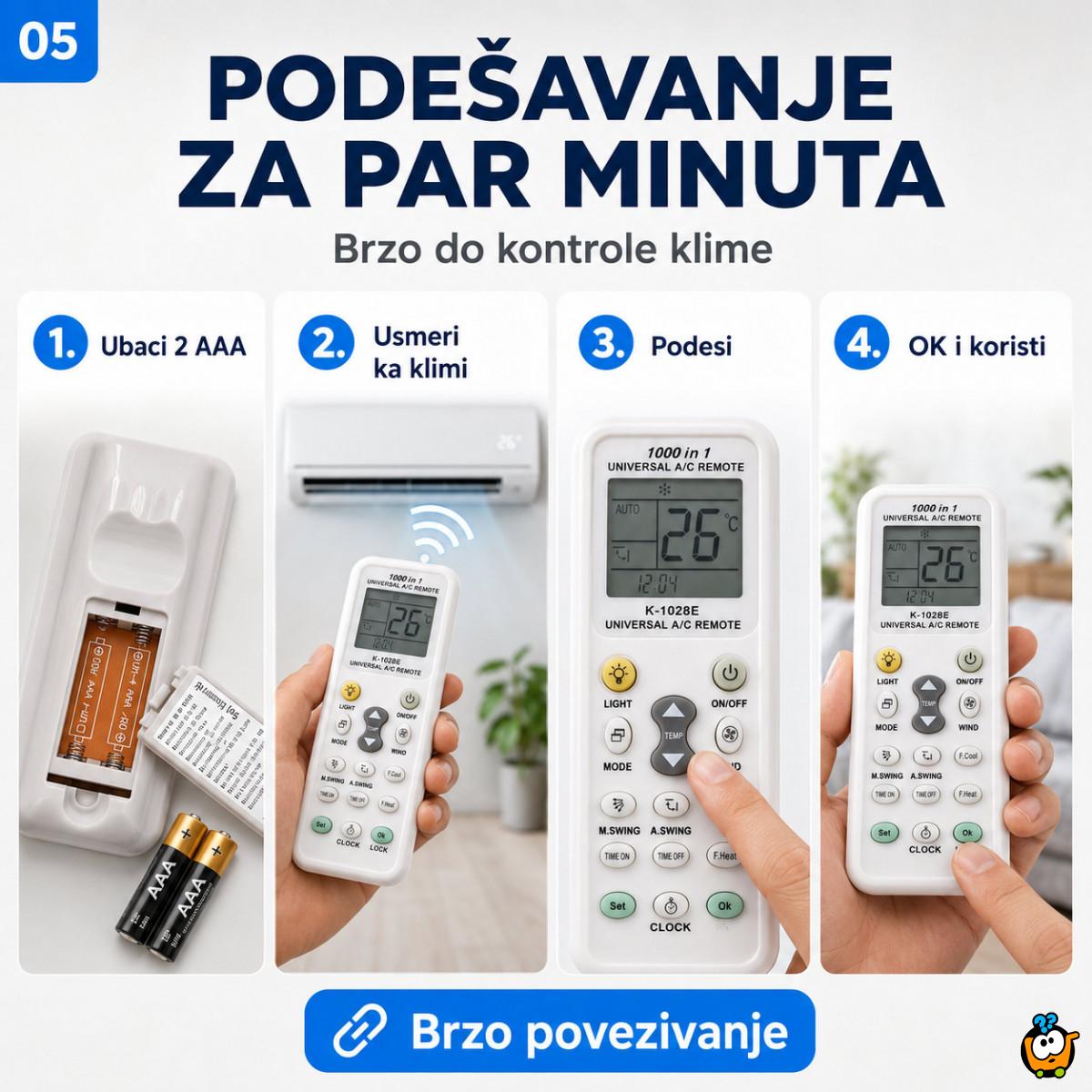 Univerzalni daljinski upravljač za klima uređaje – zamena za izgubljen ili pokvaren daljinski