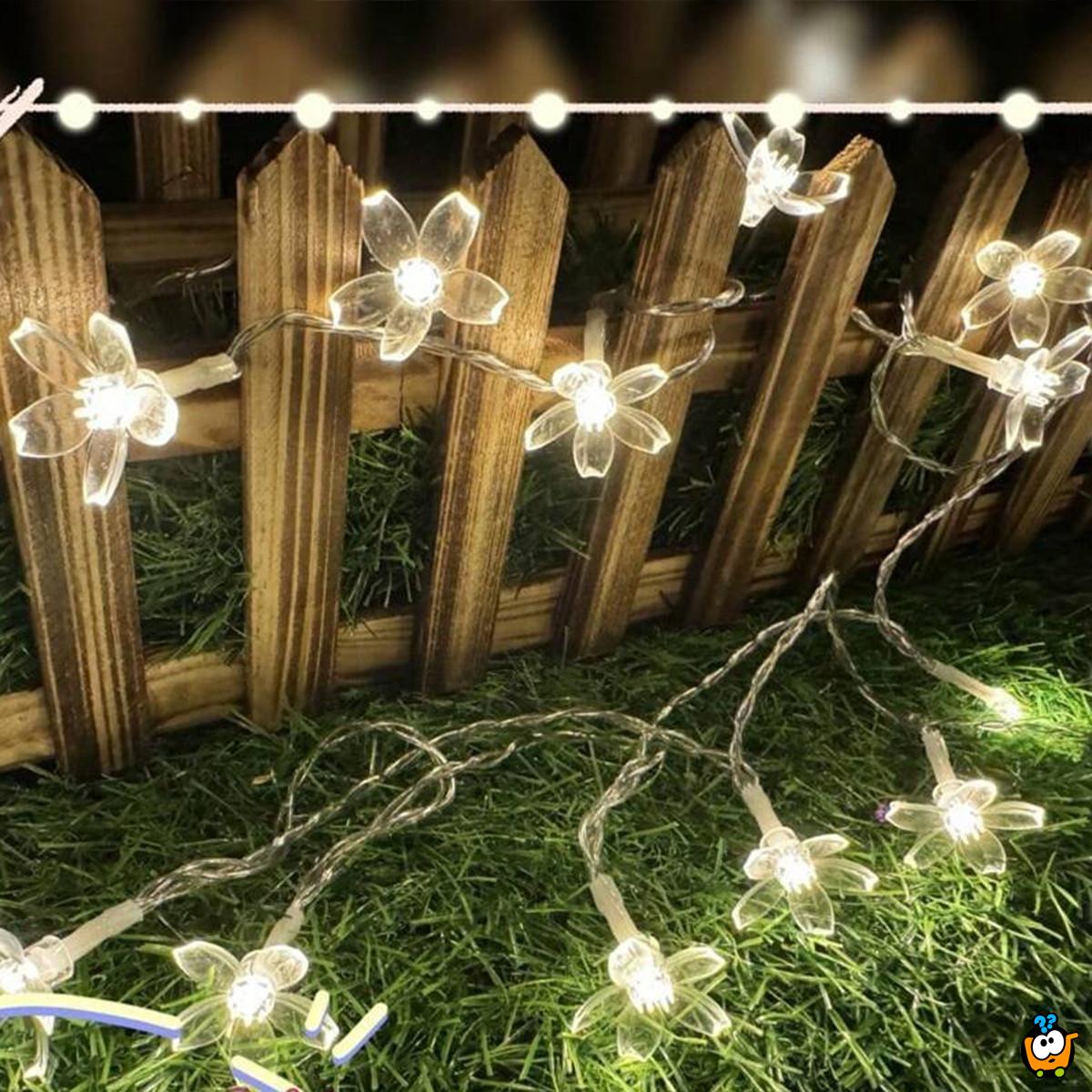 Floral solar lights – Prolećne cvetne LED lampice 6,5m