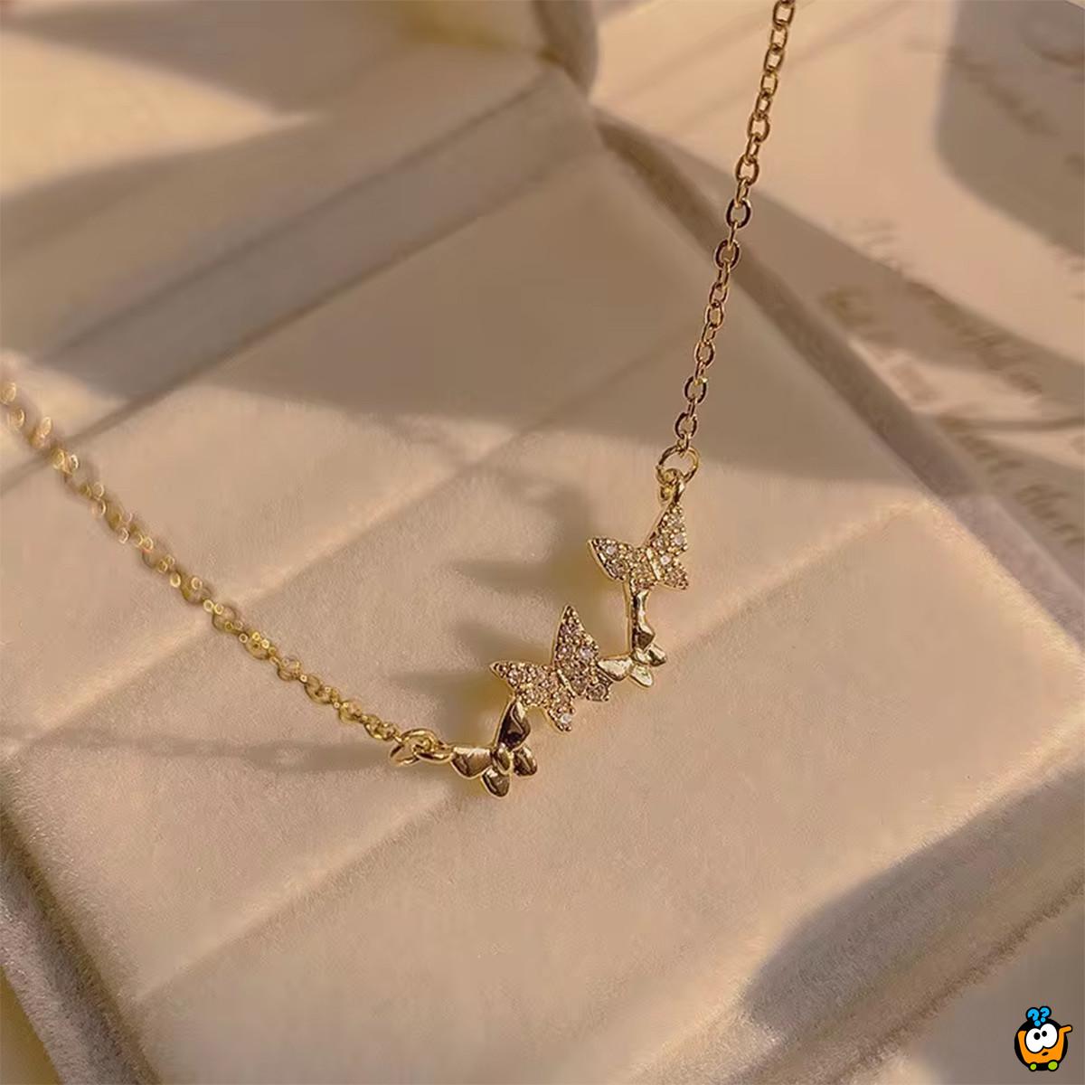 Diamond butterfly - ogrlica sa četiri leptira