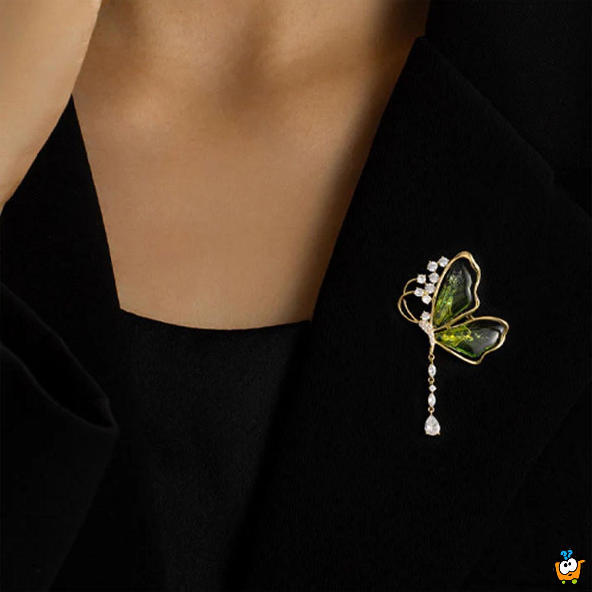 Elegantni broš za dame – Svetlucavi leptir