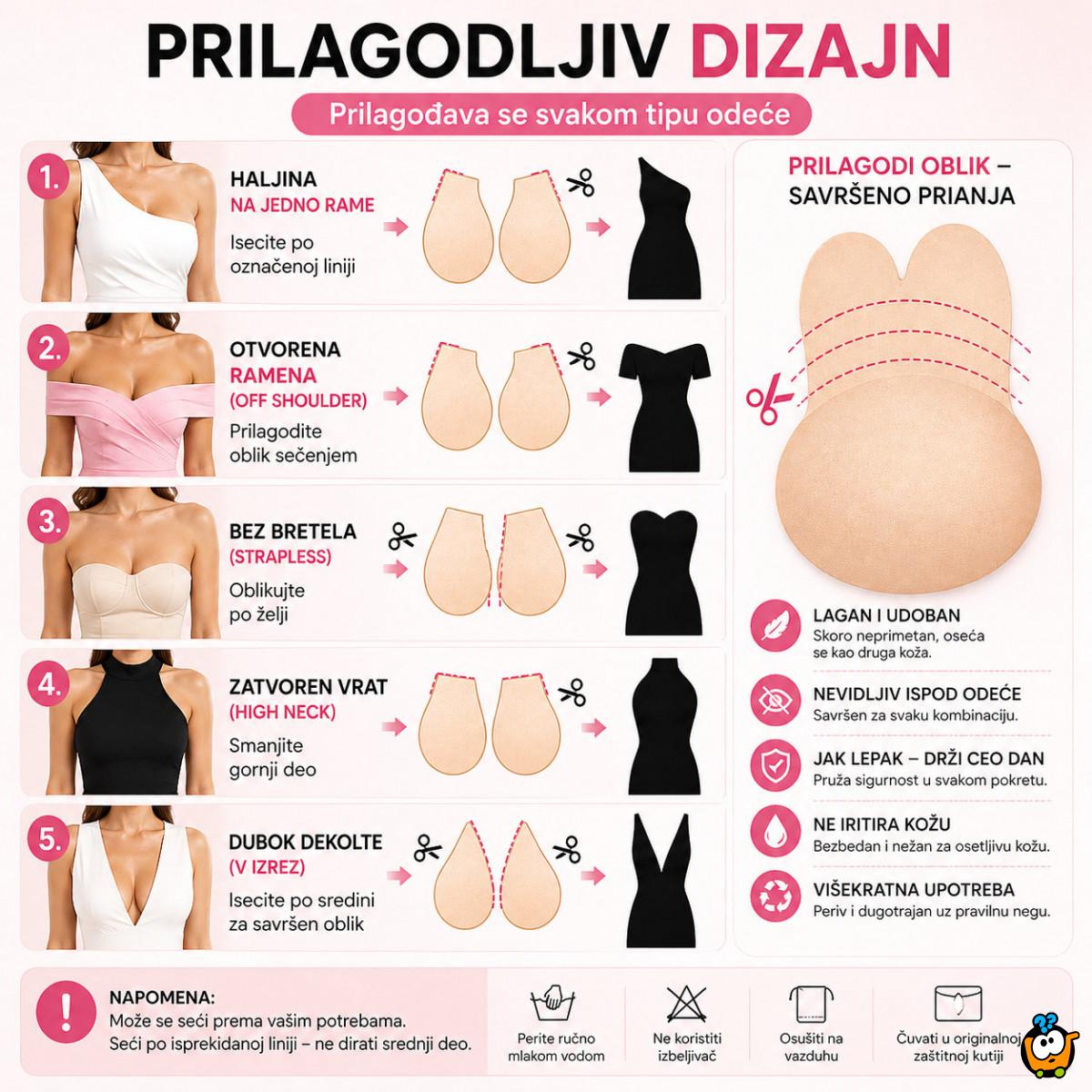 Bunny Lift nevidljive nalepnice za grudi - Nosi omiljenu haljinu bez vidljivog grudnjaka