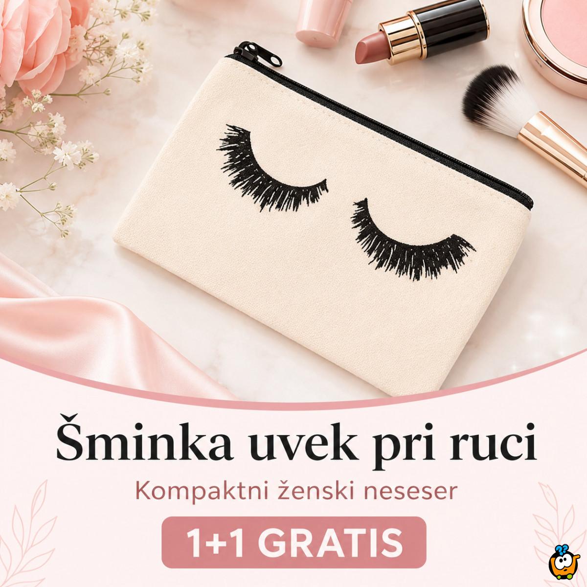 1+1 GRATIS Kompaktni ženski neseser za sitnu šminku