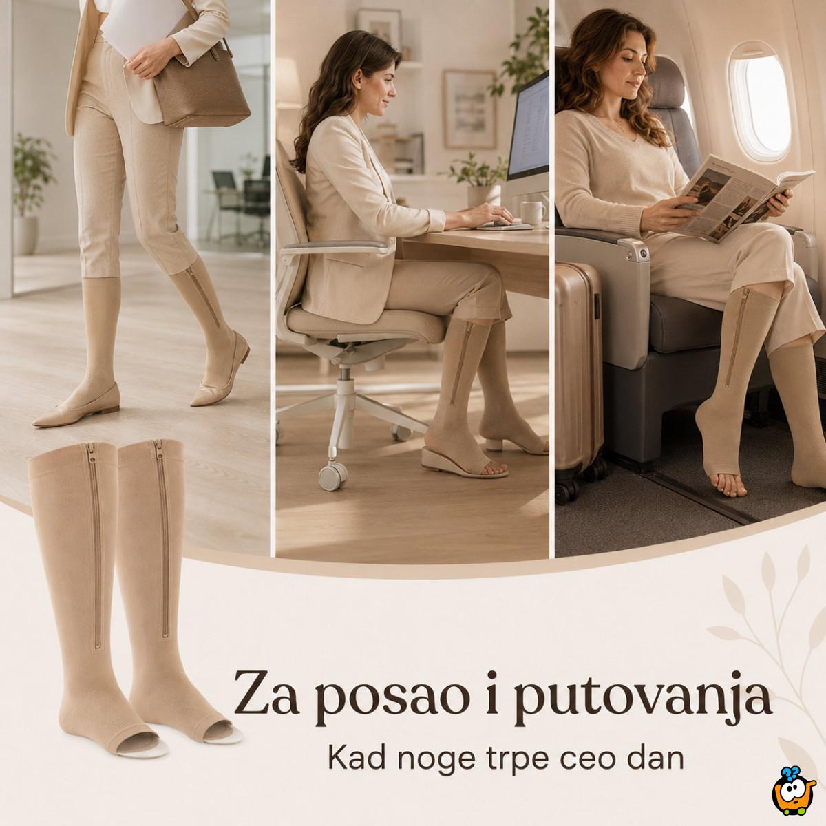 Kompresijske čarape sa rajsferšlusom za bol i otok u nogama