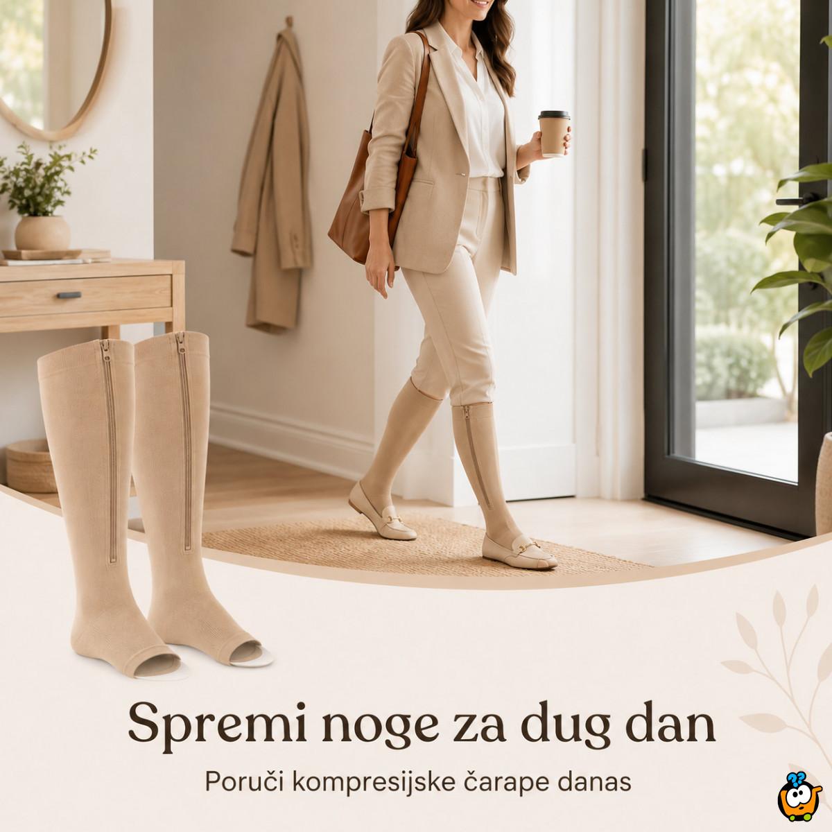 Kompresijske čarape sa rajsferšlusom za bol i otok u nogama