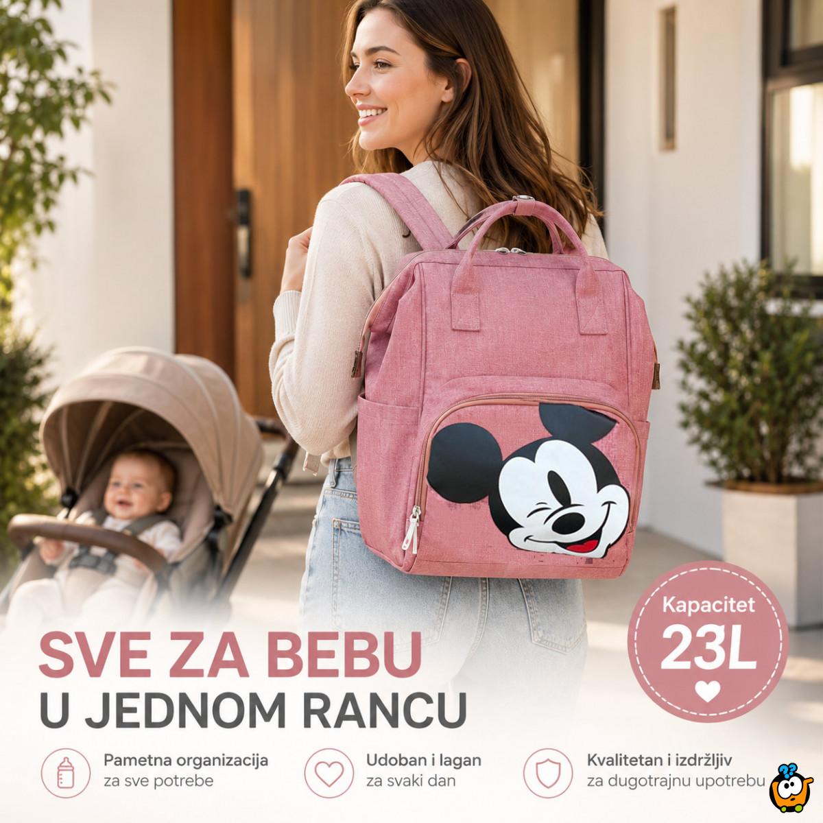 Mickey Mouse roze ranac za mame i bebine stvari
