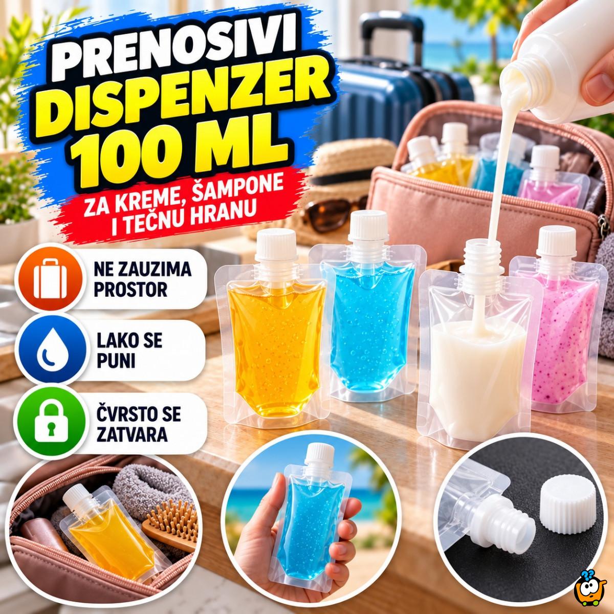 Prenosivi dispenzer za kreme, sampone ili tečnu hranu od 100 ML