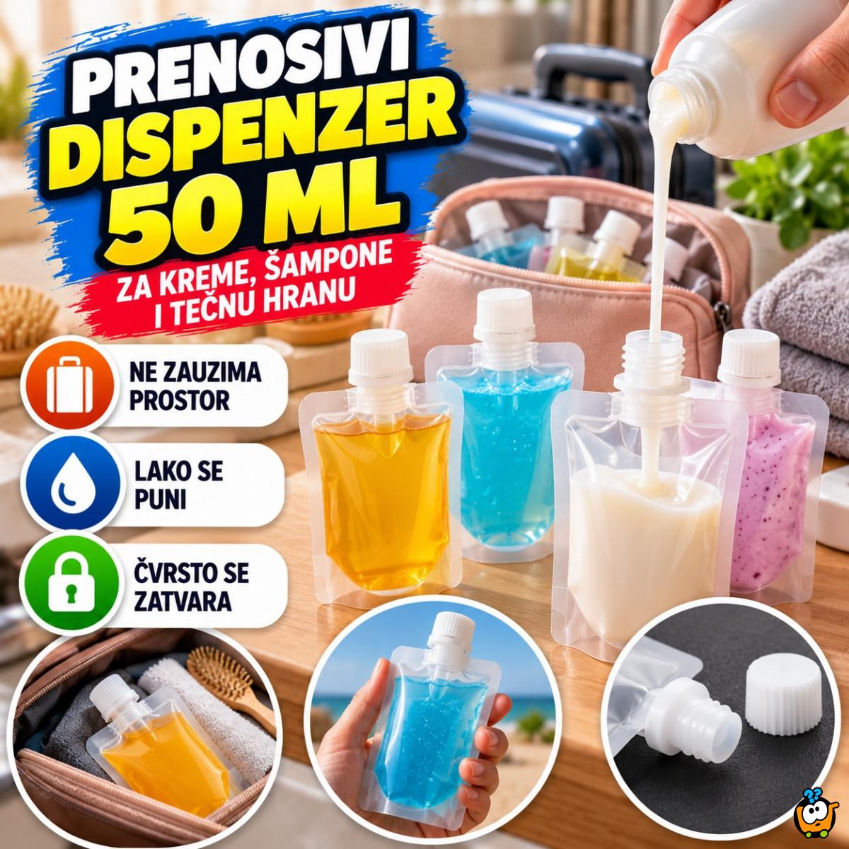 Prenosivi dispenzer za kreme, sampone ili tečnu hranu od 50 ML