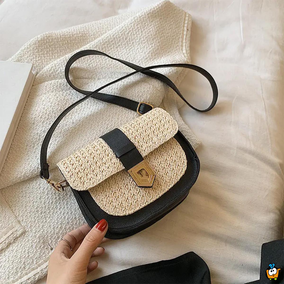 Pletena mini torbica boho izgleda