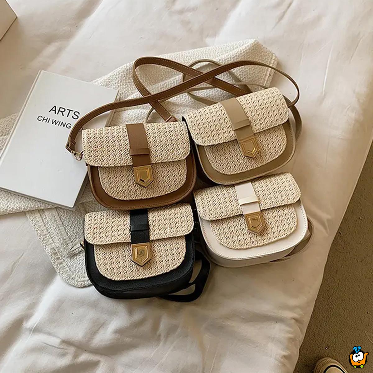 Pletena mini torbica boho izgleda