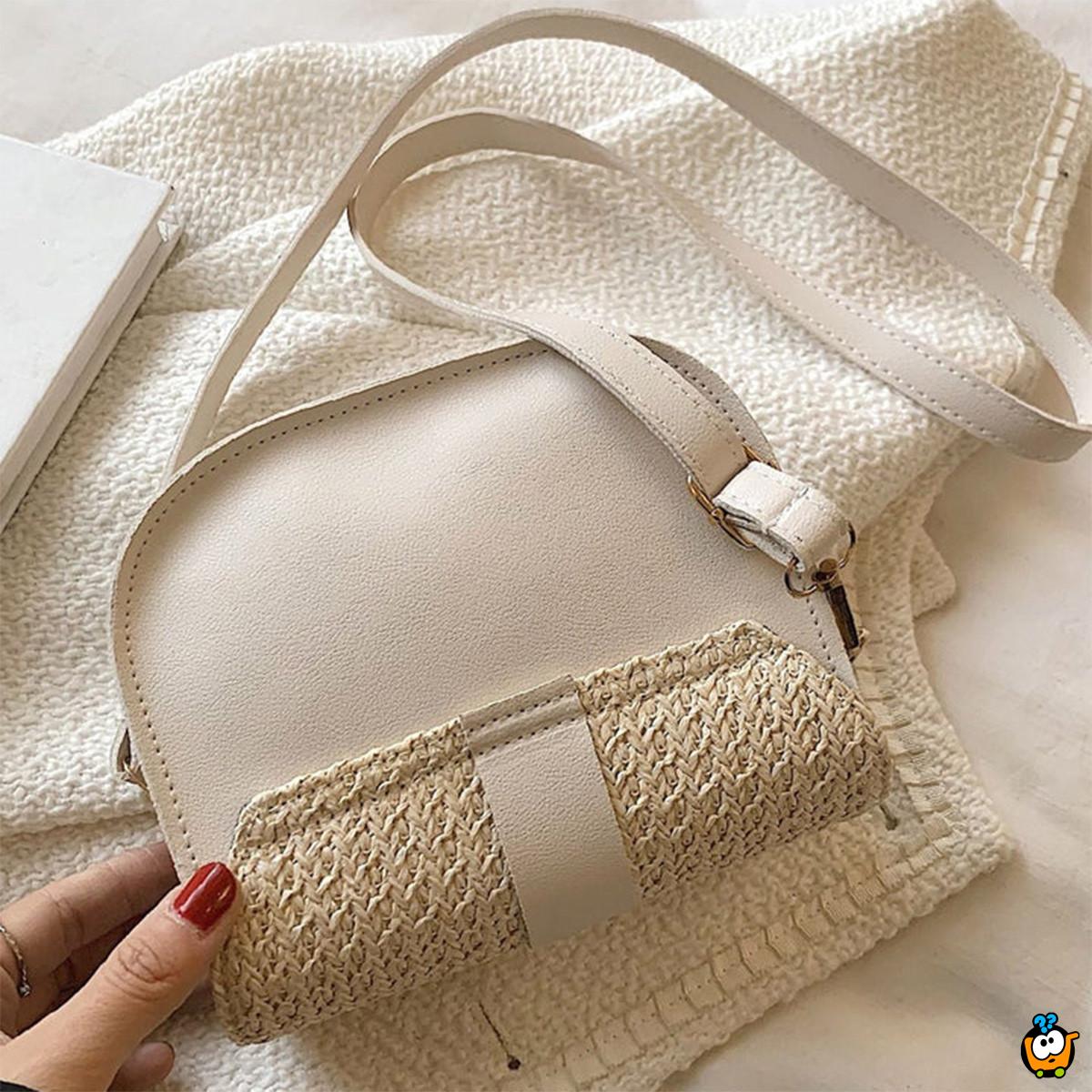 Pletena mini torbica boho izgleda
