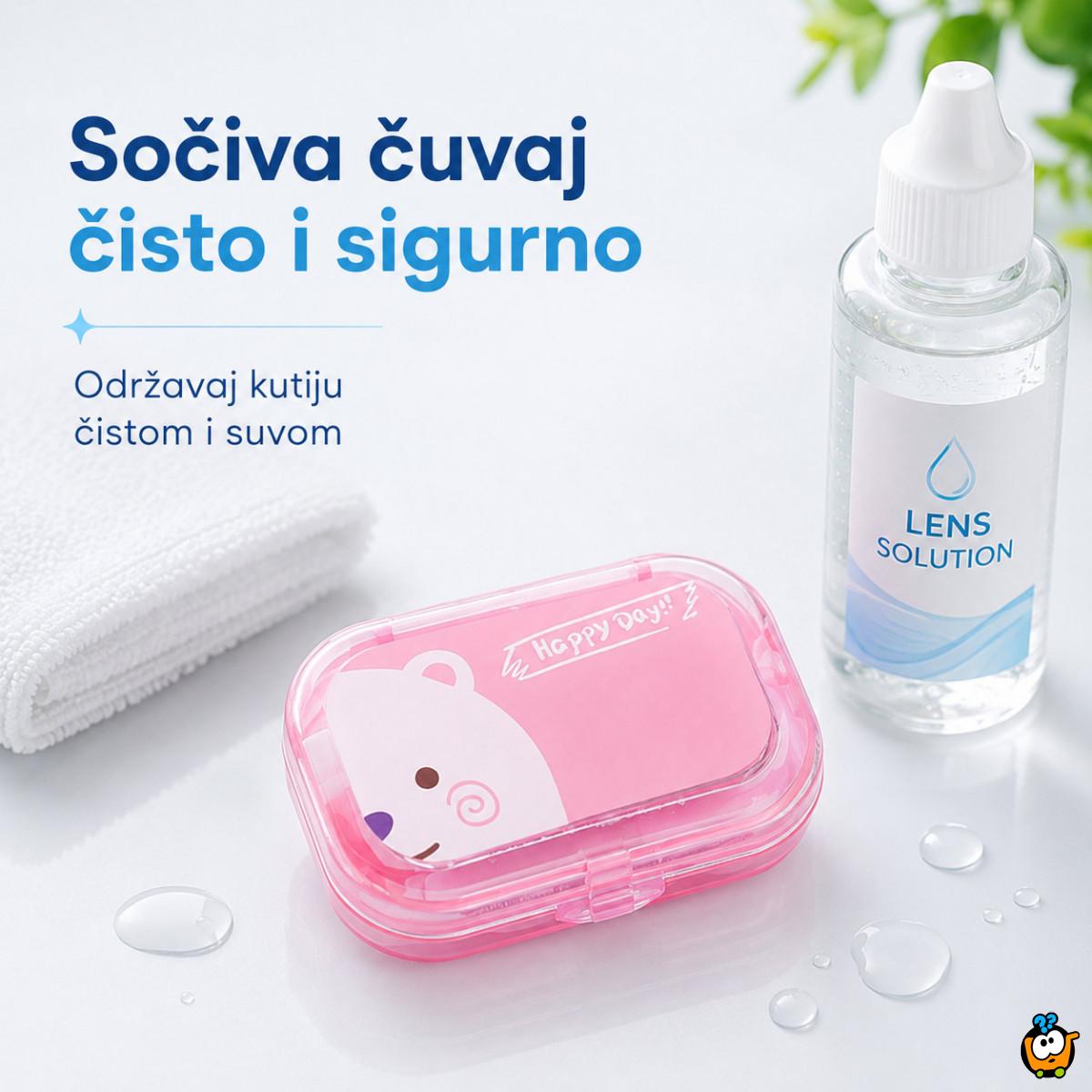 Set 2 kutije za sočiva sa ogledalom, pincetom i aplikatorom