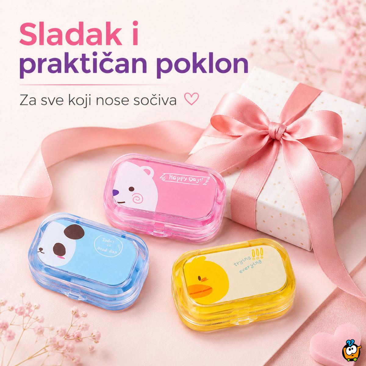 Set 2 kutije za sočiva sa ogledalom, pincetom i aplikatorom