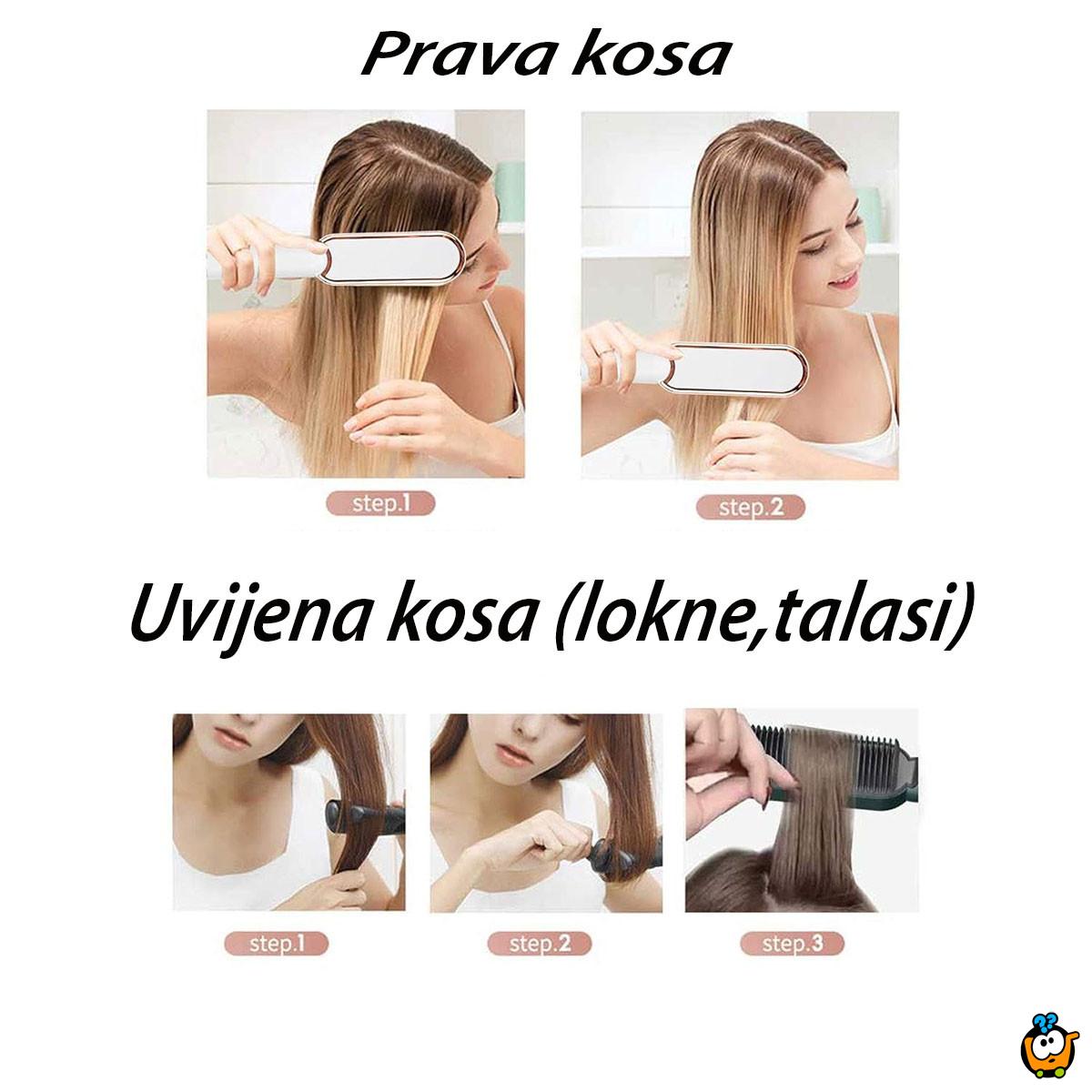 Keramička četka za ispravljanje i uvijanje kose