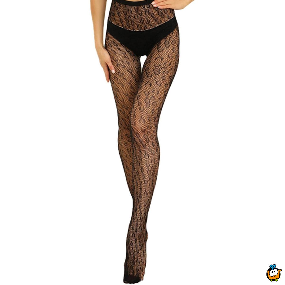 Zavodljive crne mrežaste unihopke sa leopard dezenom