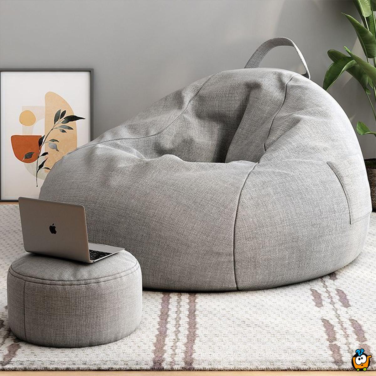 Lazy Bean Bag - Udobna Lazy Bag fotelja sa tabureom u setu