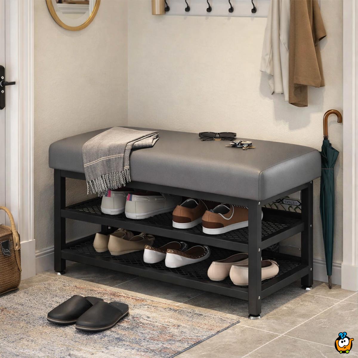 Compact Shoe - police za obuću sa tapaciranom klupom za sedenje